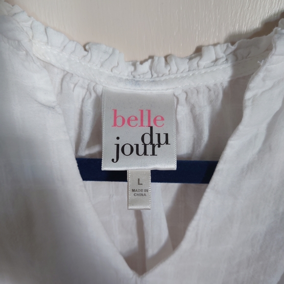 White Ruffle Crop Top - Picture 2 of 3